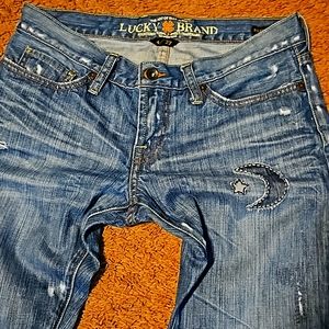 LUCKY BRAND 4/27 RILEY SLOUCHY SKINNY Crop